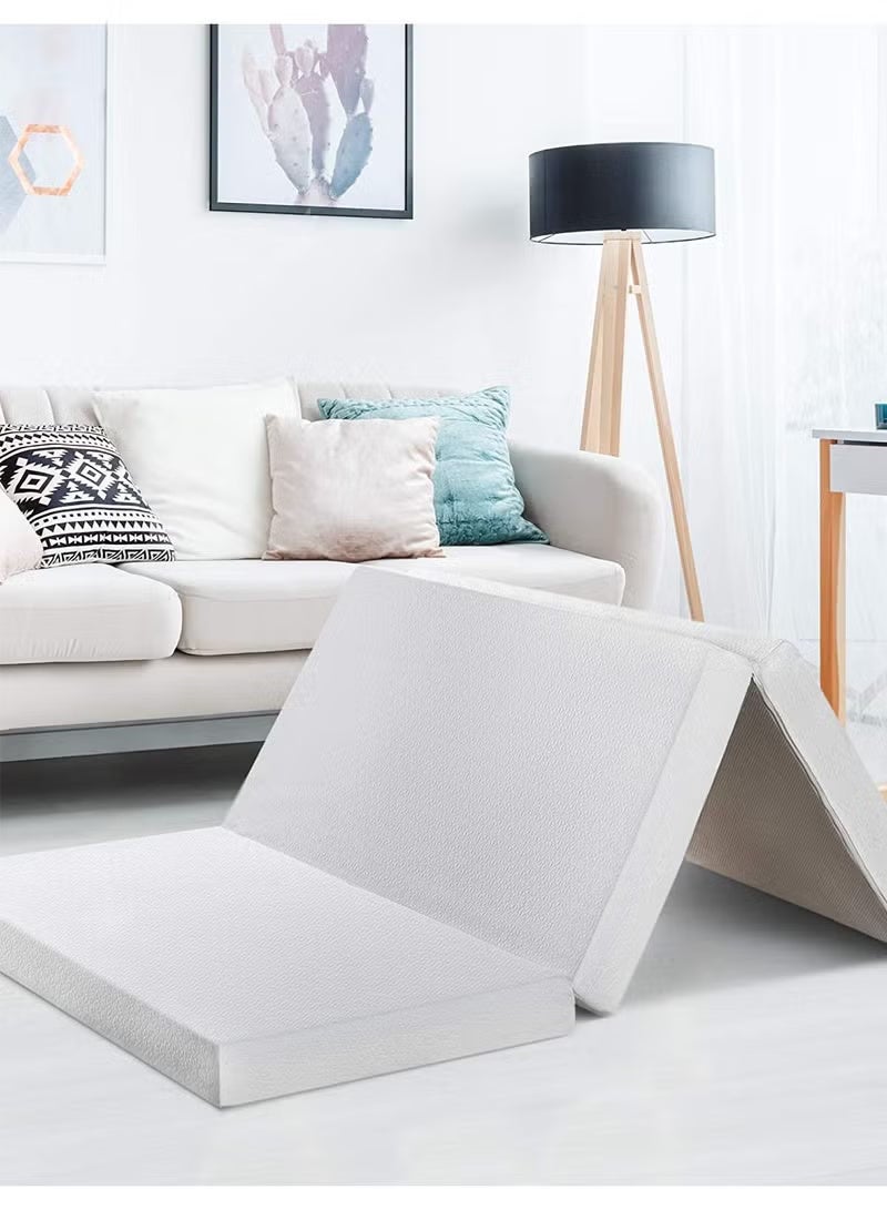 SULSHA Premium Medicated Quilted Folding Mattress Two Sided Usage with storage bag White/Beige 180x90x7 cm - Image 1